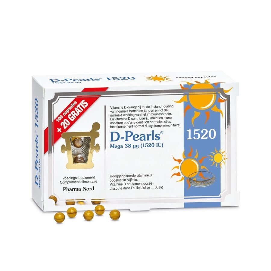 Pharma Nord D-Pearls 1520 IU 100 Capsules + 20 Gratis 