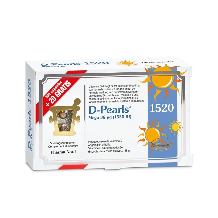 Pharma Nord D-Pearls 1520 IU 100 Capsules + 20 Gratis 