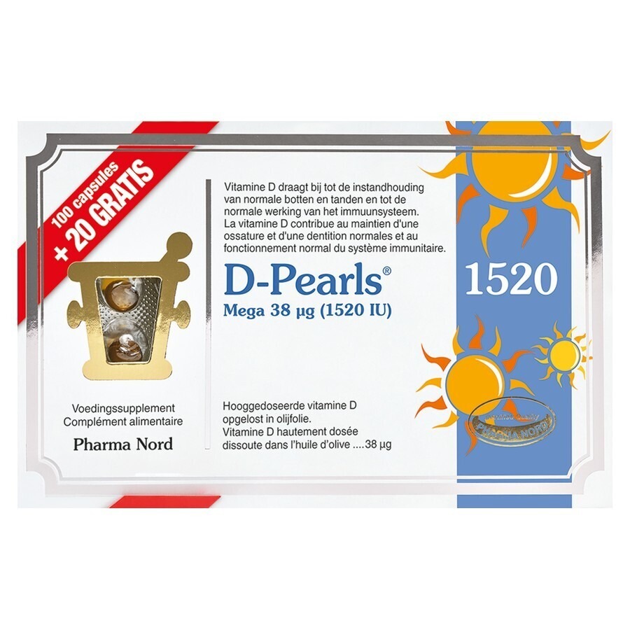Pharma Nord D-Pearls 1520 IU 100 Capsules + 20 Gratis 