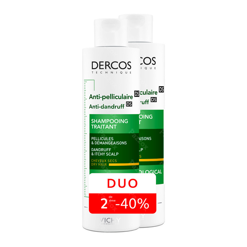 Vichy Dercos Anti Roos DS Shampoo Droog Haar Promo 2e -40% 2x200ml