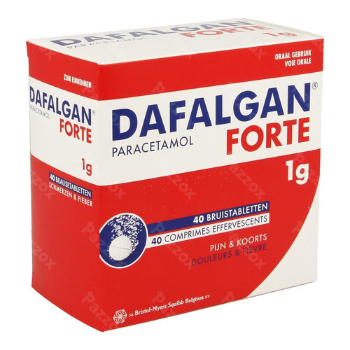 Dafalgan Forte 1g Paracetamol Pijnstiller Koorts & Pijn 40 Bruistabletten