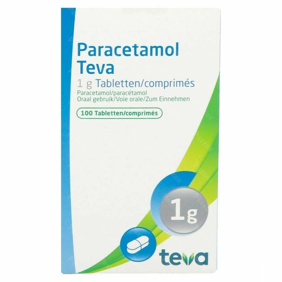 Paracetamol Teva 1g 100 Tabletten in Flacon