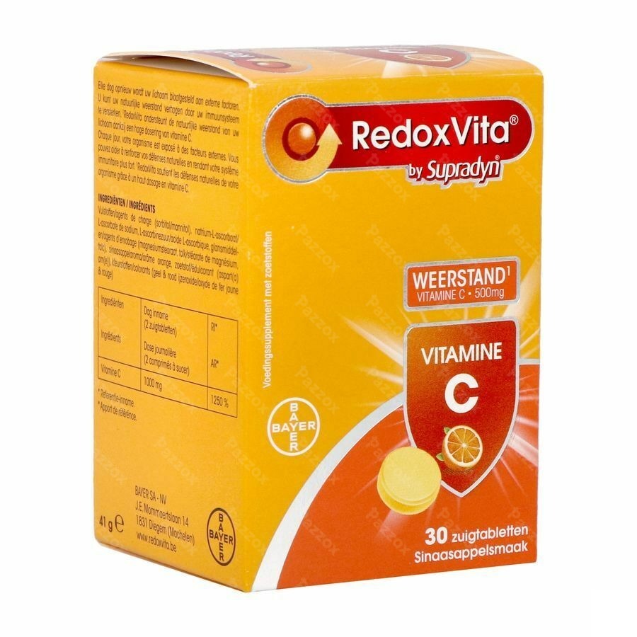 Redoxvita Vitamine C 500mg Weerstand 30 Zuigtabletten