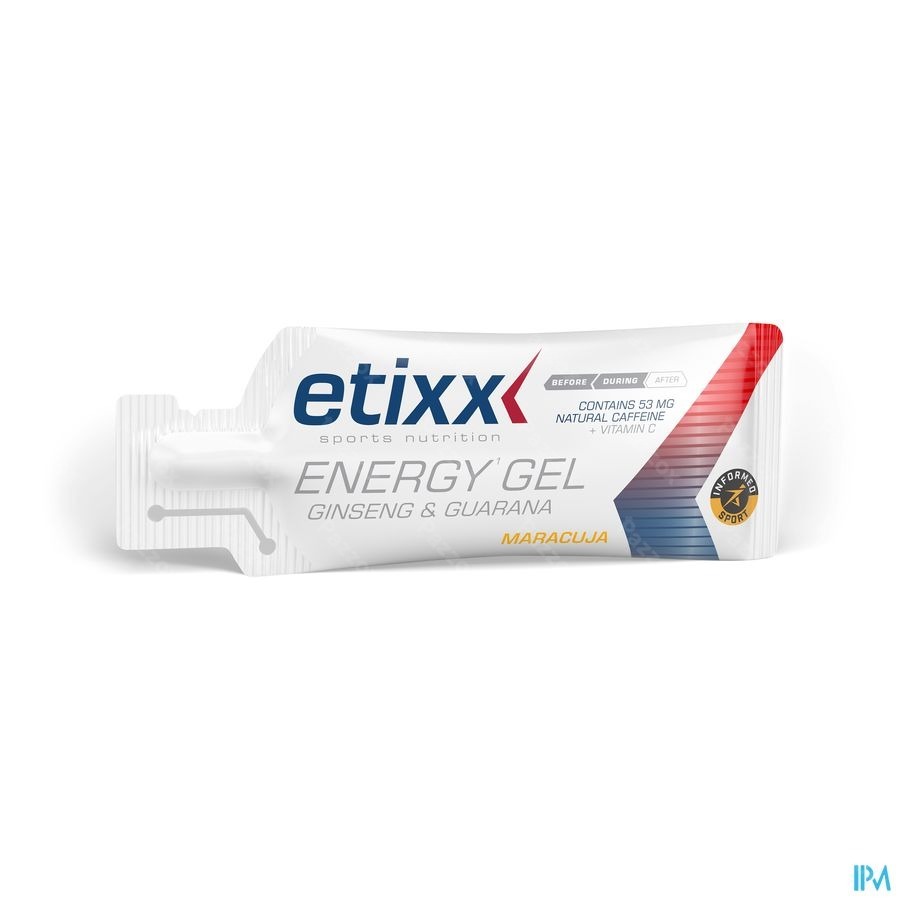 Etixx Ginseng&guarana Energy Gel Passion Fruit 12x50g