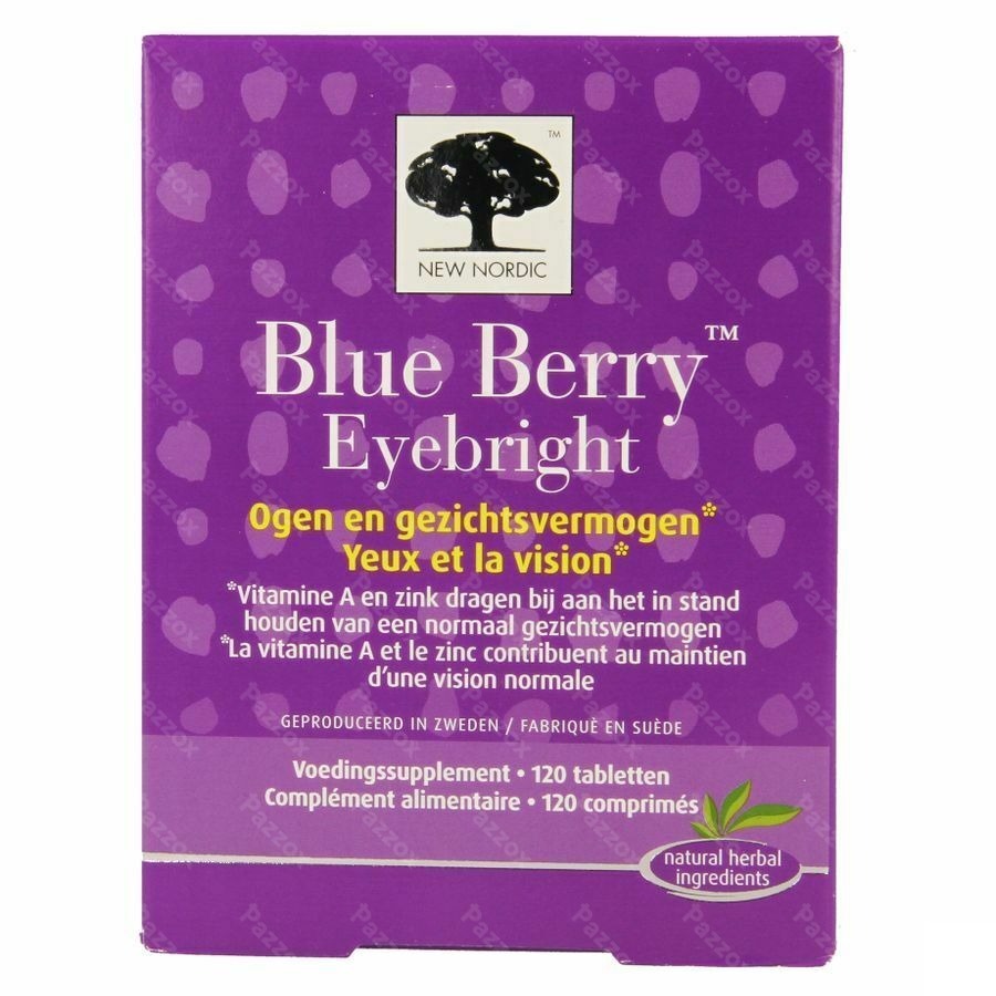 New Nordic Blue Berry Eyebright Voedingssupplement Ogen 120 Tabletten