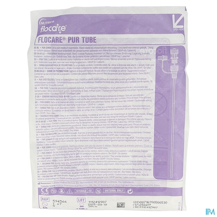 Flocare Nasogastrische Pur Sonde Ch5 50cm