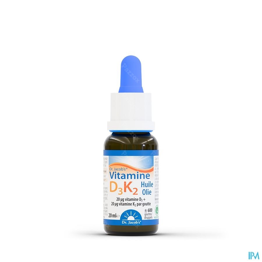 Dr Jacob's Vitamine D3 800 IU + K2 19µg Druppels 20ml