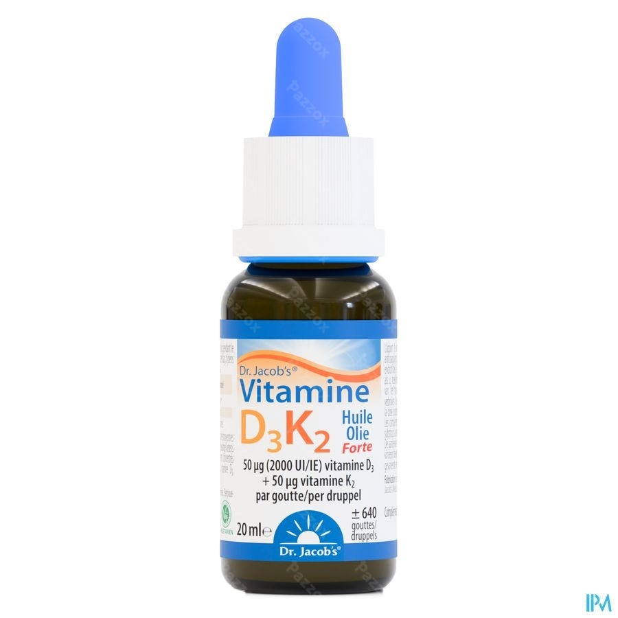 Dr Jacob's Vitamine D3 800 IU + K2 19µg Druppels 20ml