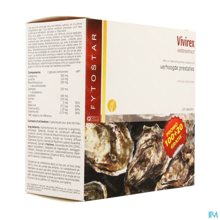 Fytostar Vivirex Oesterextract Maxi 120 Capsules 