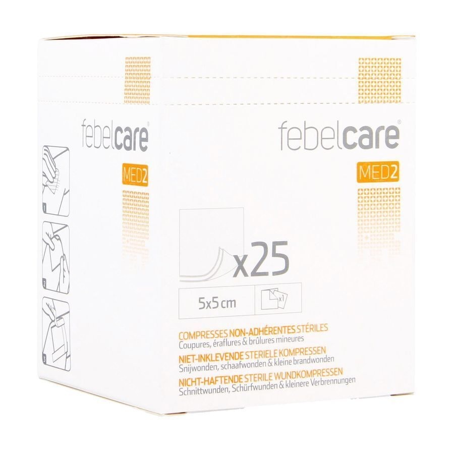 Febelcare Med2 Komp.n/inkl. Ster. 5,0x 5,0cm 25x1
