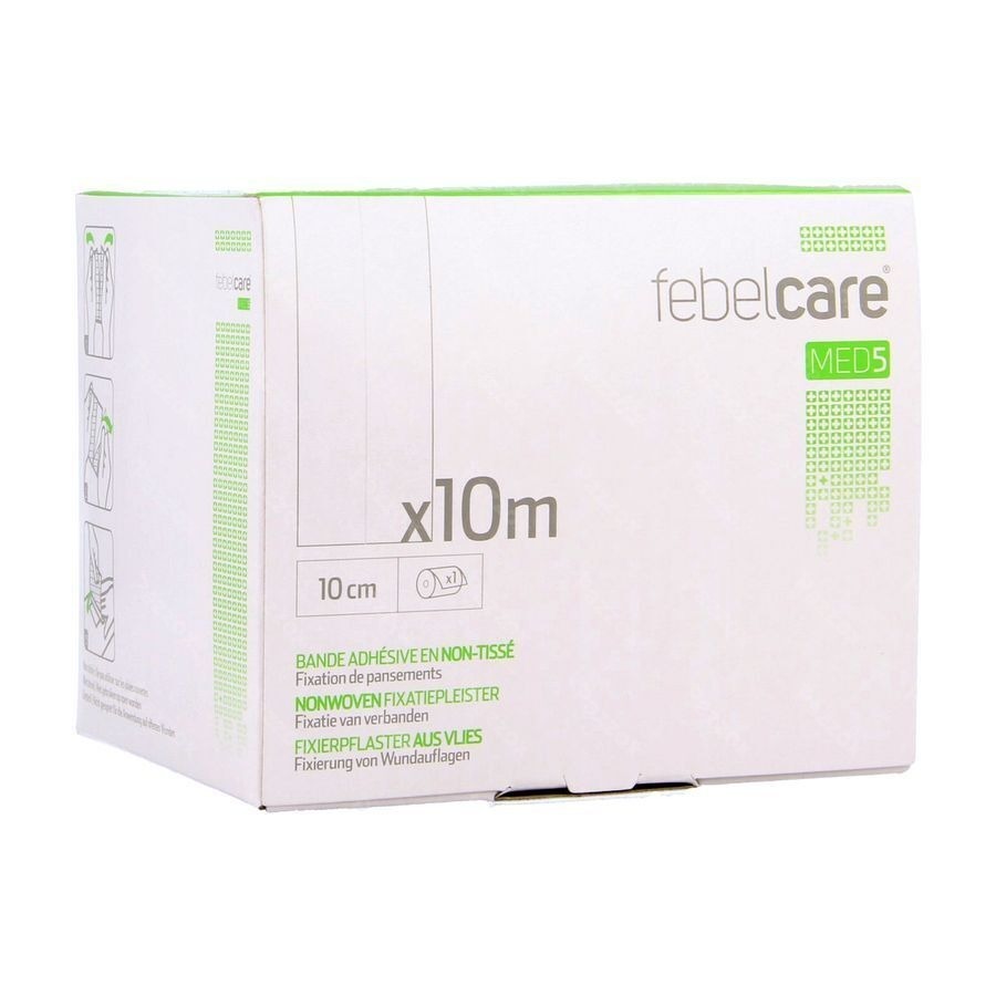 Febelcare Med5 Fixatiepleist. N/woven 10cm 10m 1