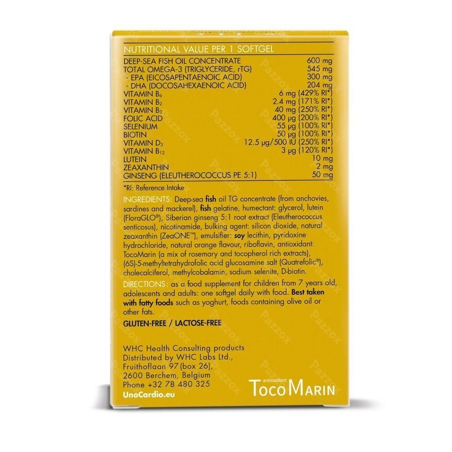 Unocardio Active Mind + Vision Complex 30 Softgels