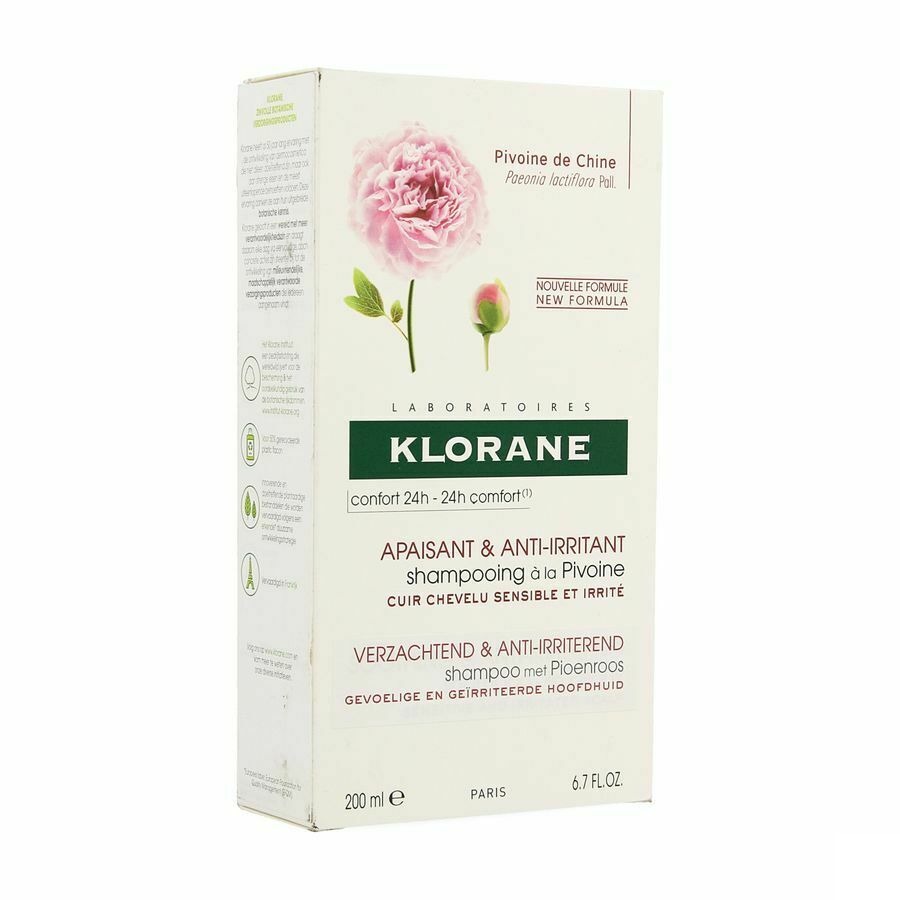 Klorane Verzachtende Shampoo met Pioenroos Gevoelige Hoofdhuid 200ml