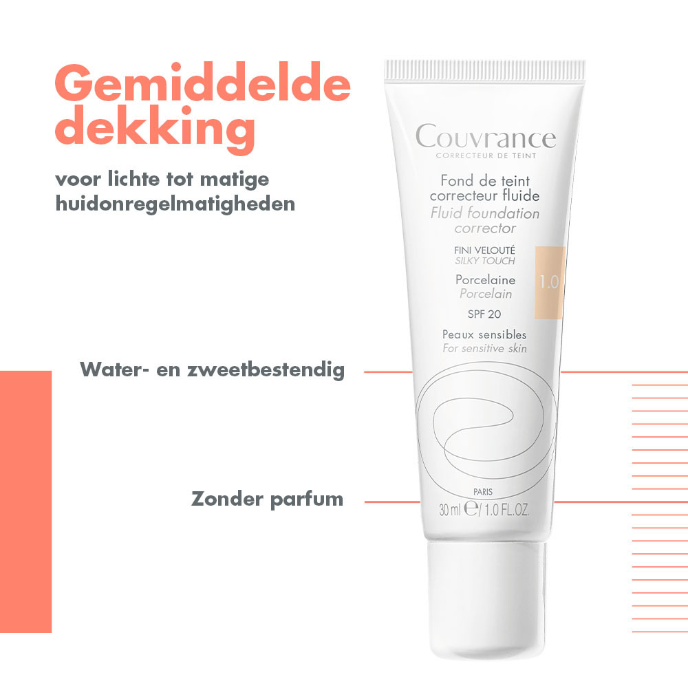 Avène Couvrance Vloeibare Foundation 1 Porcelein 30ml