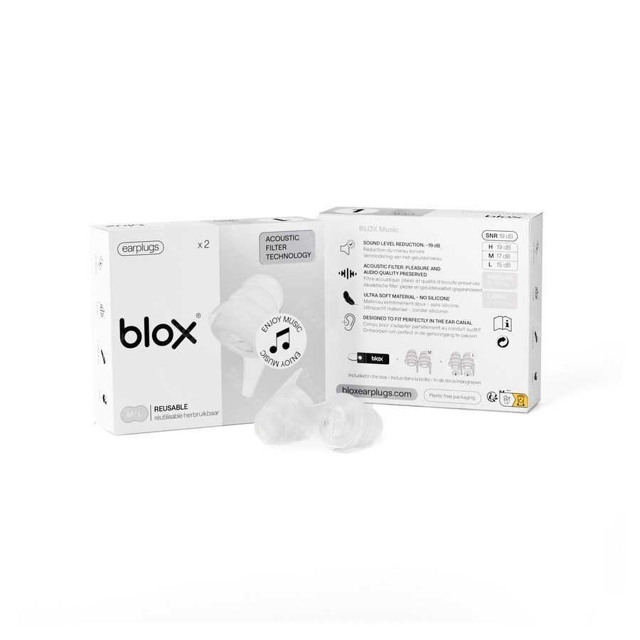 Blox Music Oordoppen Transparant 1 Paar
