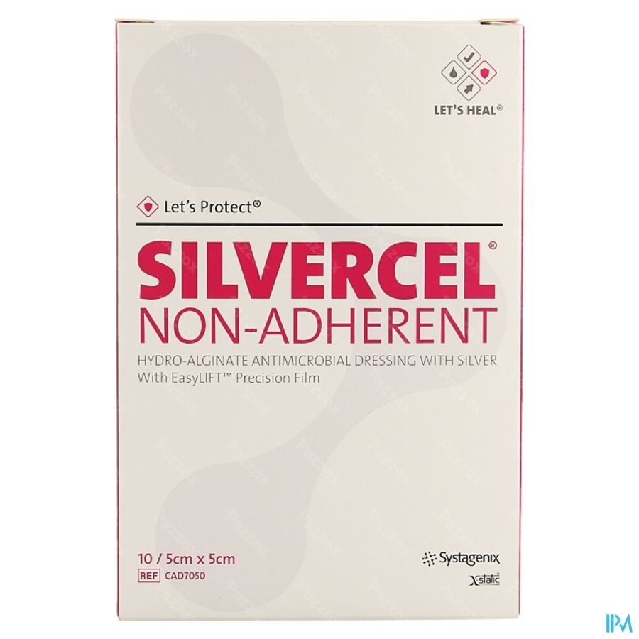 Silvercel Na Hydroalginaat Verb 5x5cm 10 Cad7050