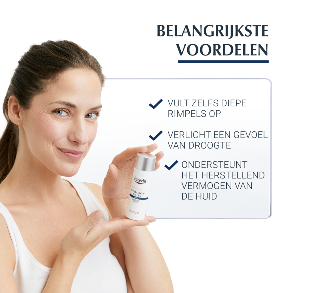Eucerin Hyaluron-Filler Extra Rijk Nachtcrème Anti-Age en Rimpels Zeer Droge Huid 50ml