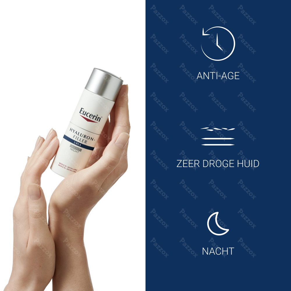 Eucerin Hyaluron-Filler Extra Rijk Nachtcrème Anti-Age en Rimpels Zeer Droge Huid 50ml