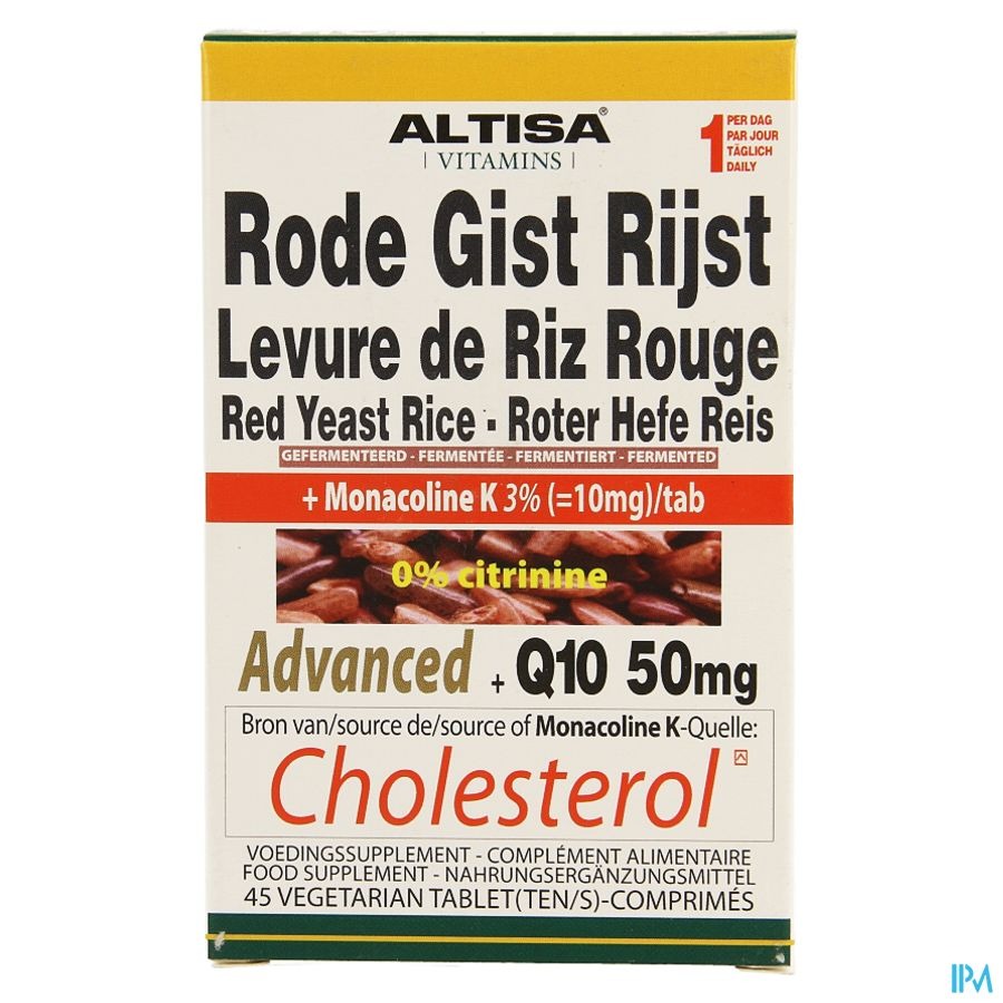 Altisa Rode Gist Rijst Adv.complx+q10 Natur Tabl45