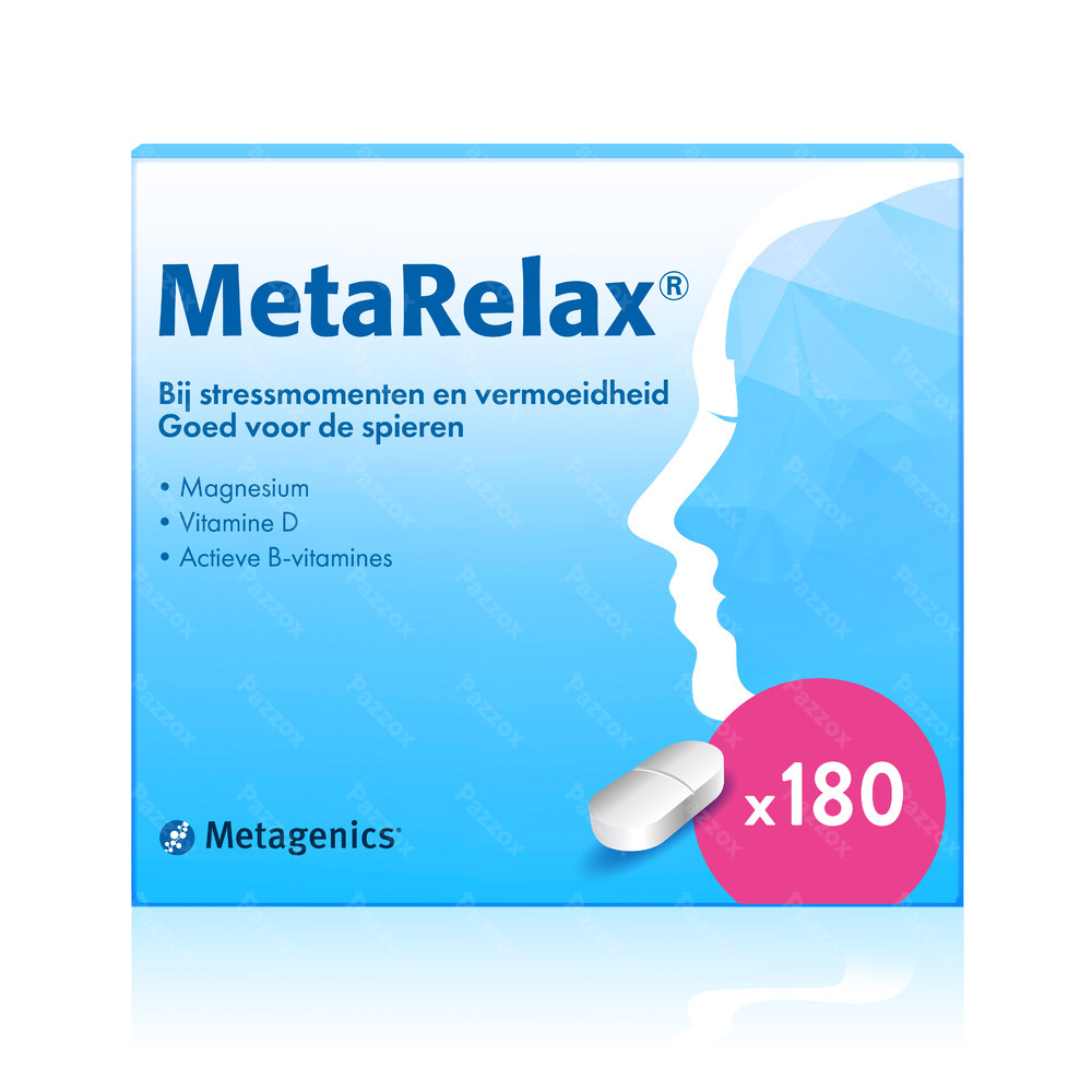 Metagenics MetaRelax Voedingssupplement Stress En Vermoeidheid 180 Tabletten