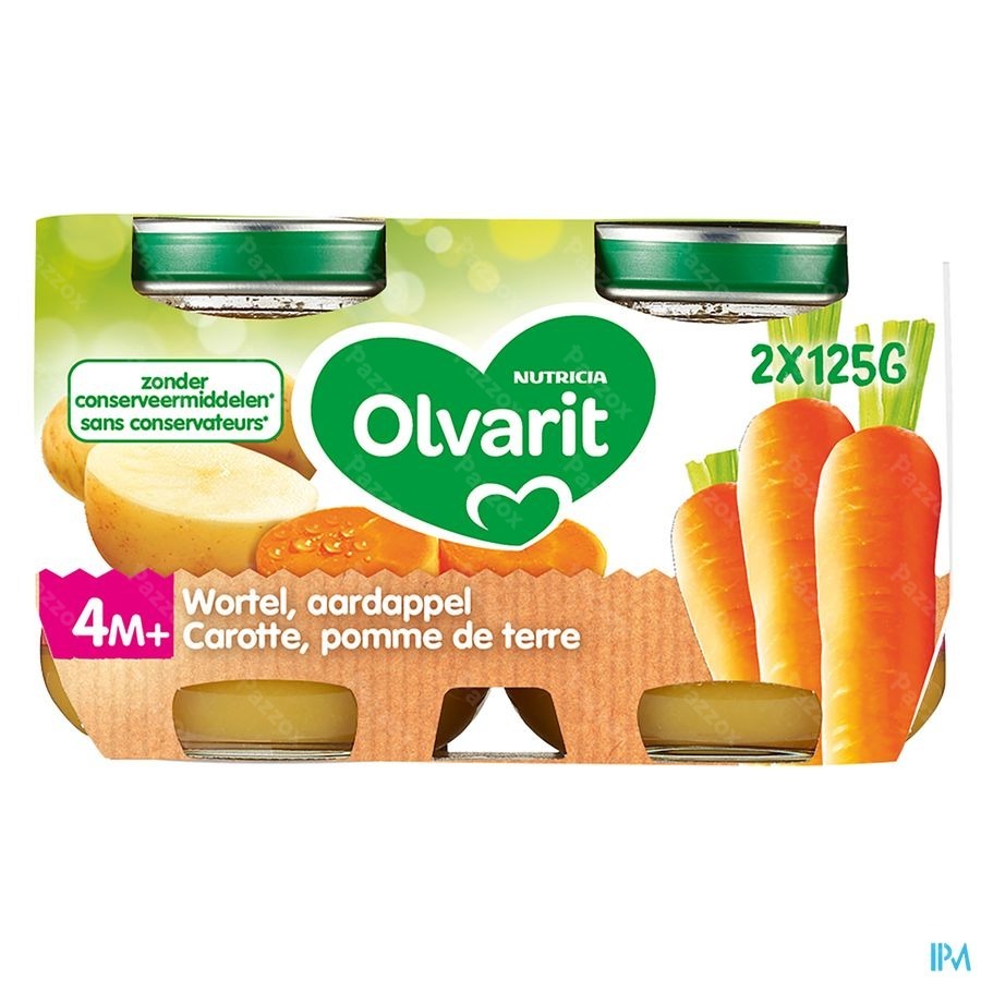 Olvarit Wortel Aardappel 2x125g 4m01