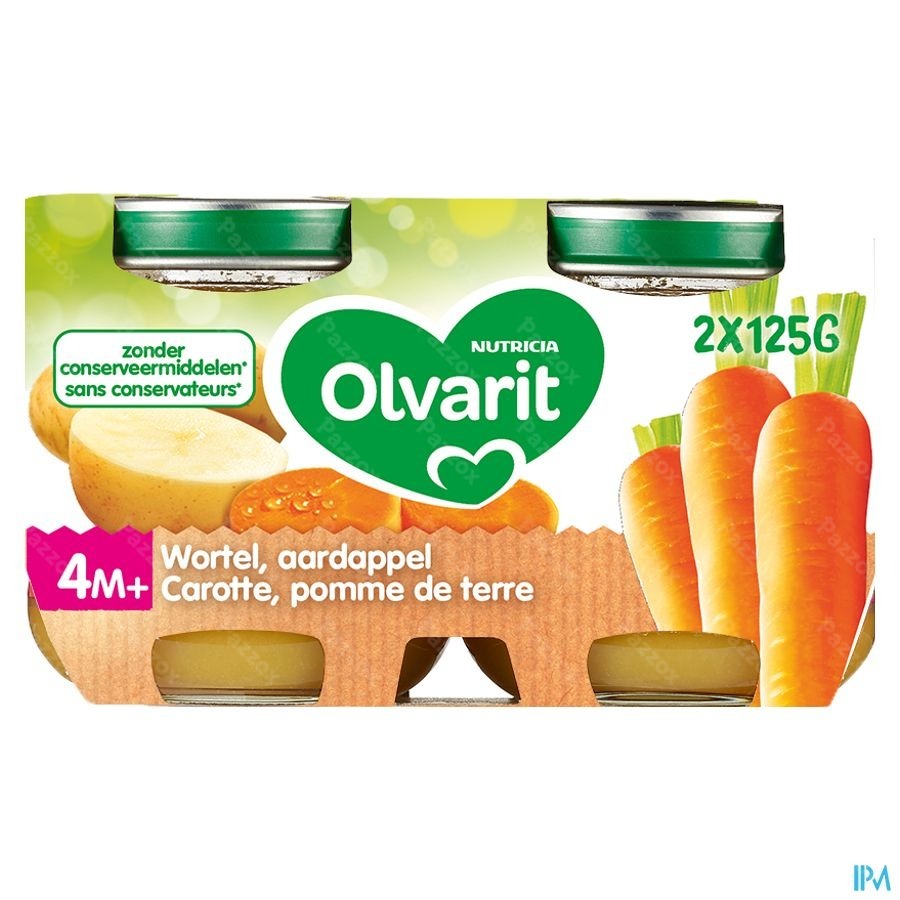 Olvarit Wortel Aardappel 2x125g 4m01