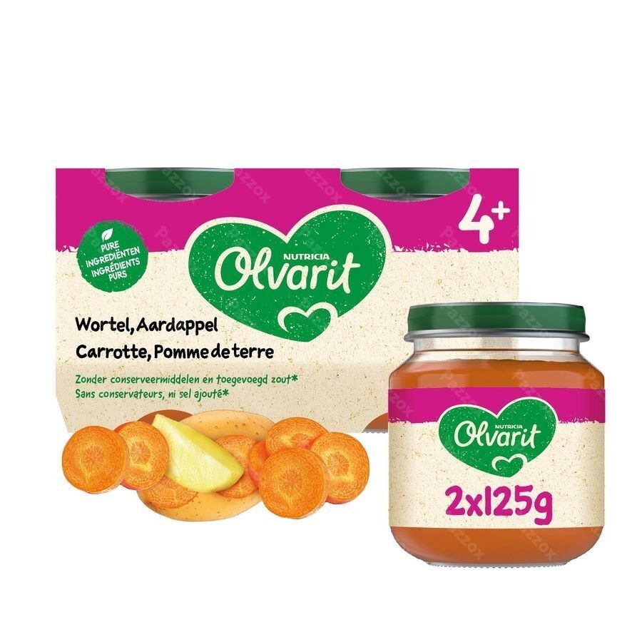 Olvarit Wortel Aardappel 2x125g 4m01