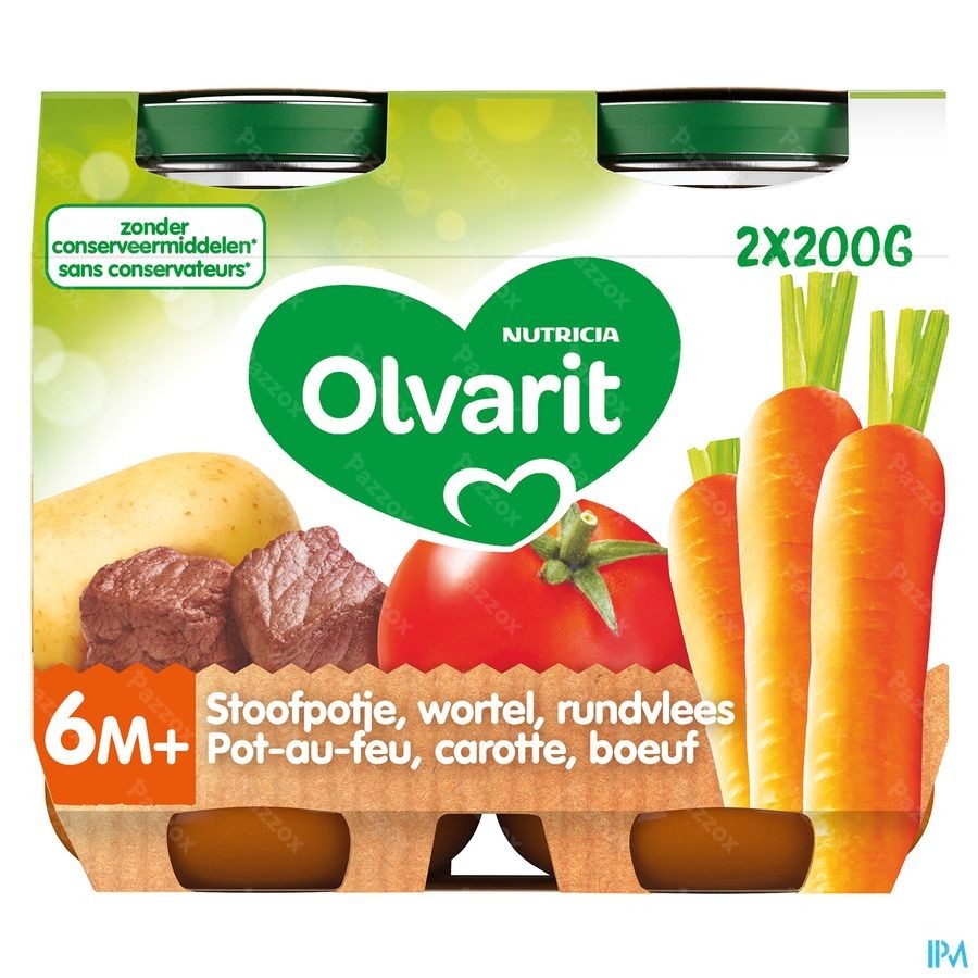Olvarit Stoofpotje Wortel Rund 2x200g 6m04