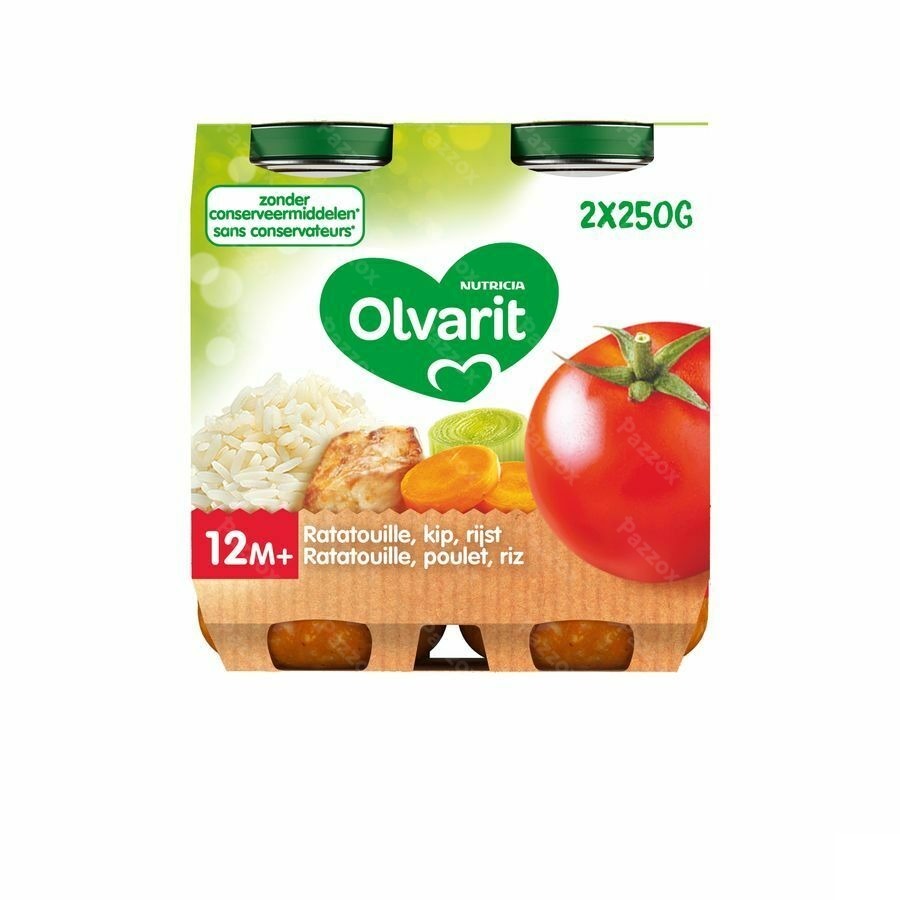 Olvarit Ratatouille Kip Rijst 2x250g 12m01
