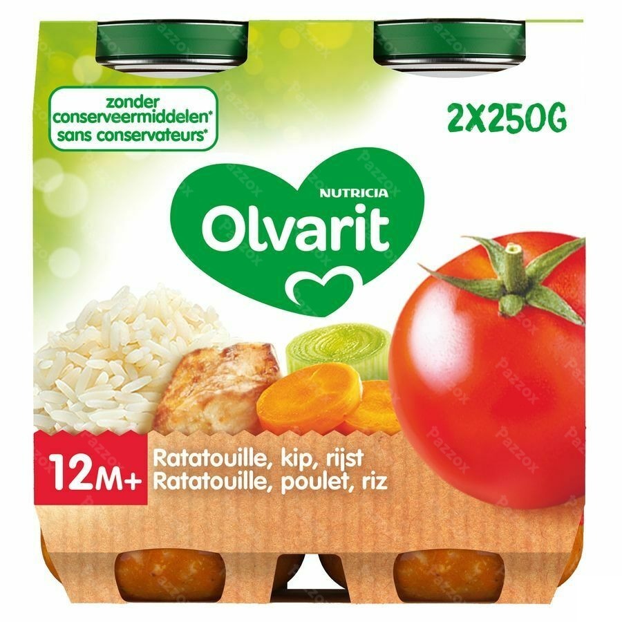 Olvarit Ratatouille Kip Rijst 2x250g 12m01
