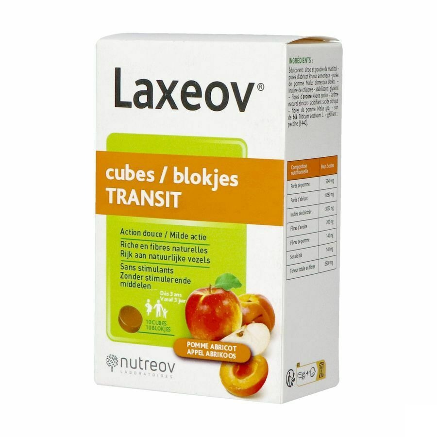 Laxeov Appel-abrikoos Blokjes 10x10g
