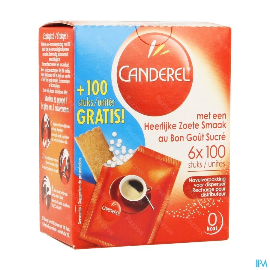 Canderel Navulpak Voor Dispenser Maxi Tabl 500+100