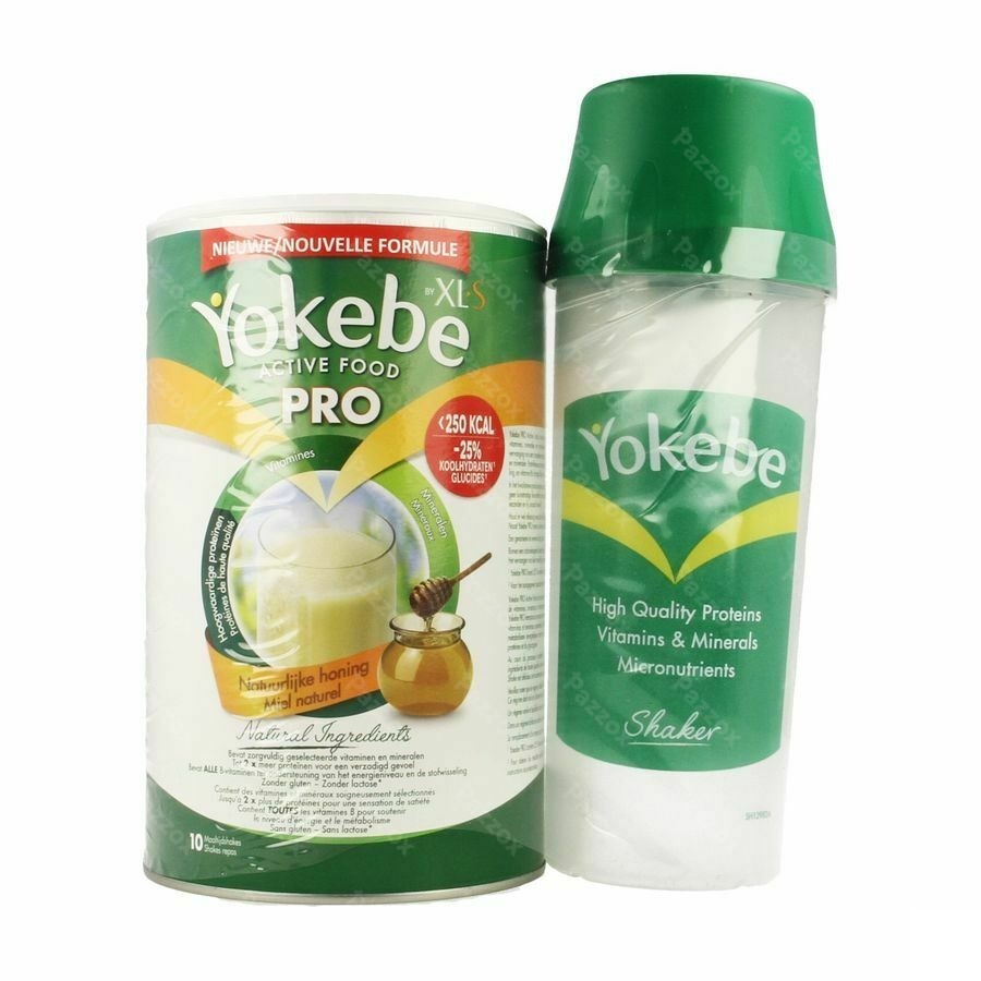 Yokebe Pro By Xls Natuurlijke Honing 400g + Shaker