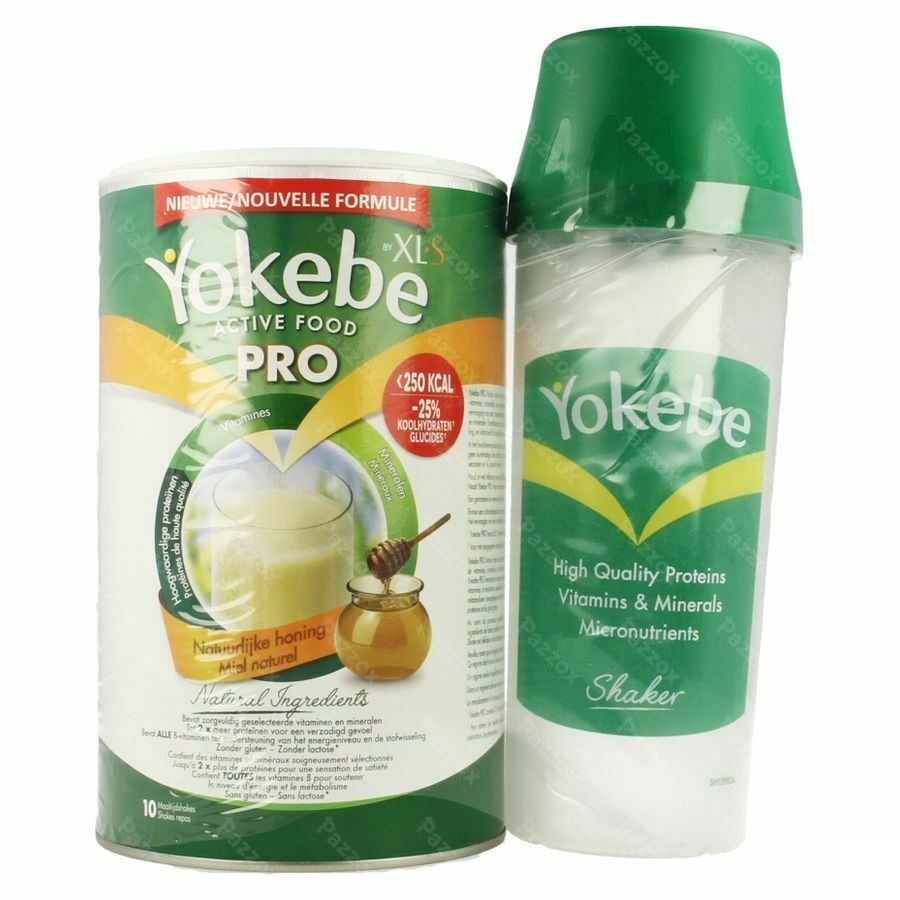 Yokebe Pro By Xls Natuurlijke Honing 400g + Shaker