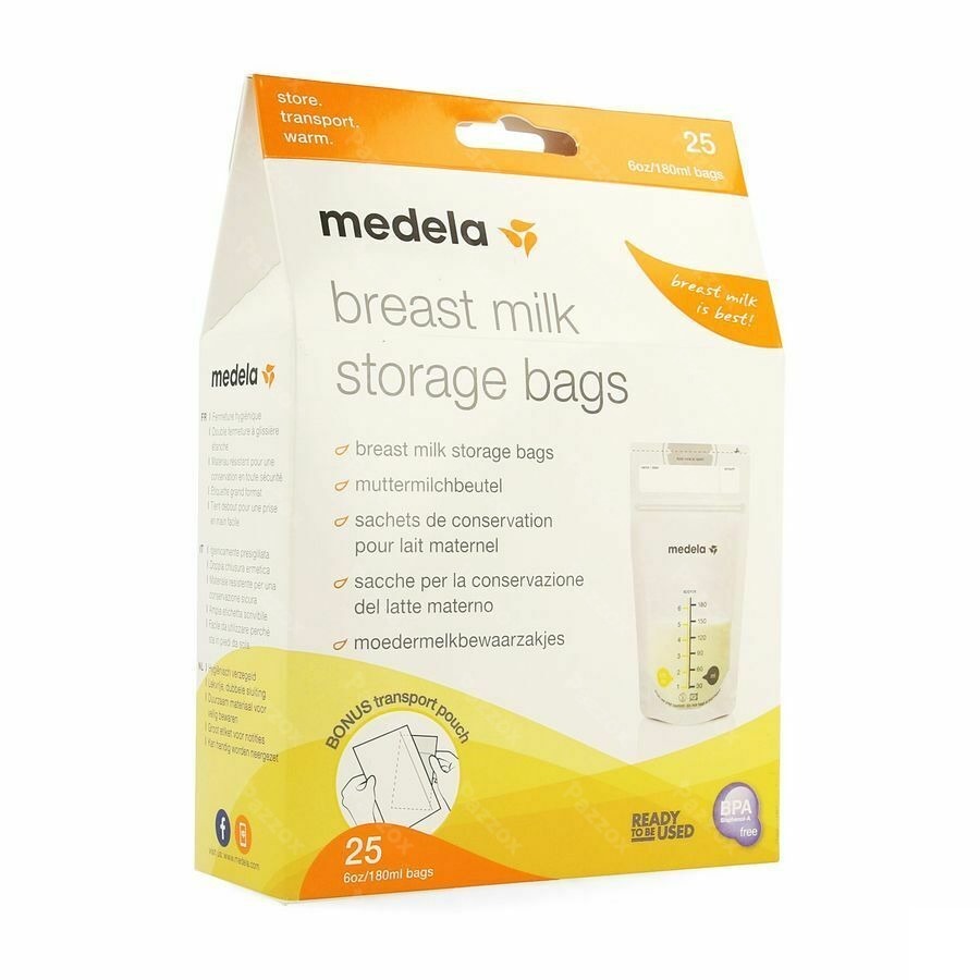 Medela Zakjes Voor Moedermelk 180ml 25