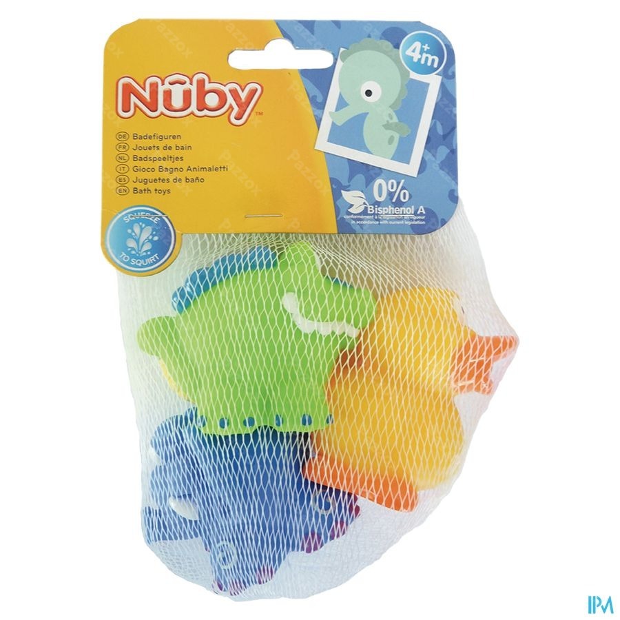 Nuby Spuitende badspeeltjes: Krokodil, Olifant en Eend - 4m+     