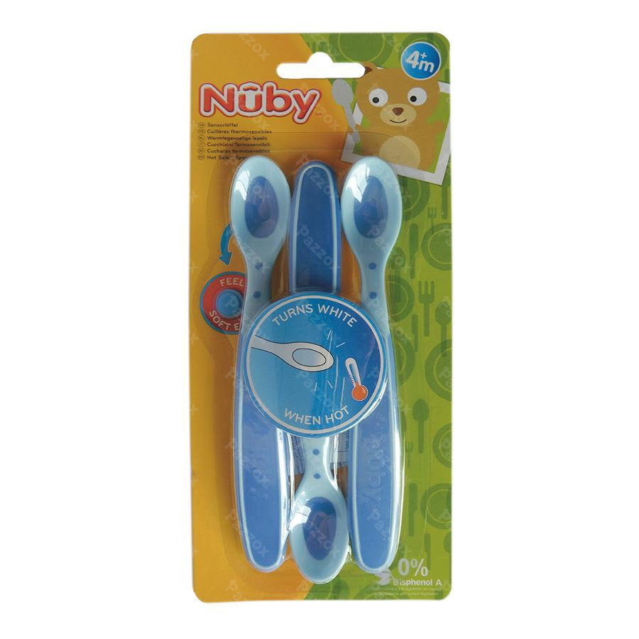 Nûby Zachte en warmtegevoelige lepel - 3stk - 3m+ 