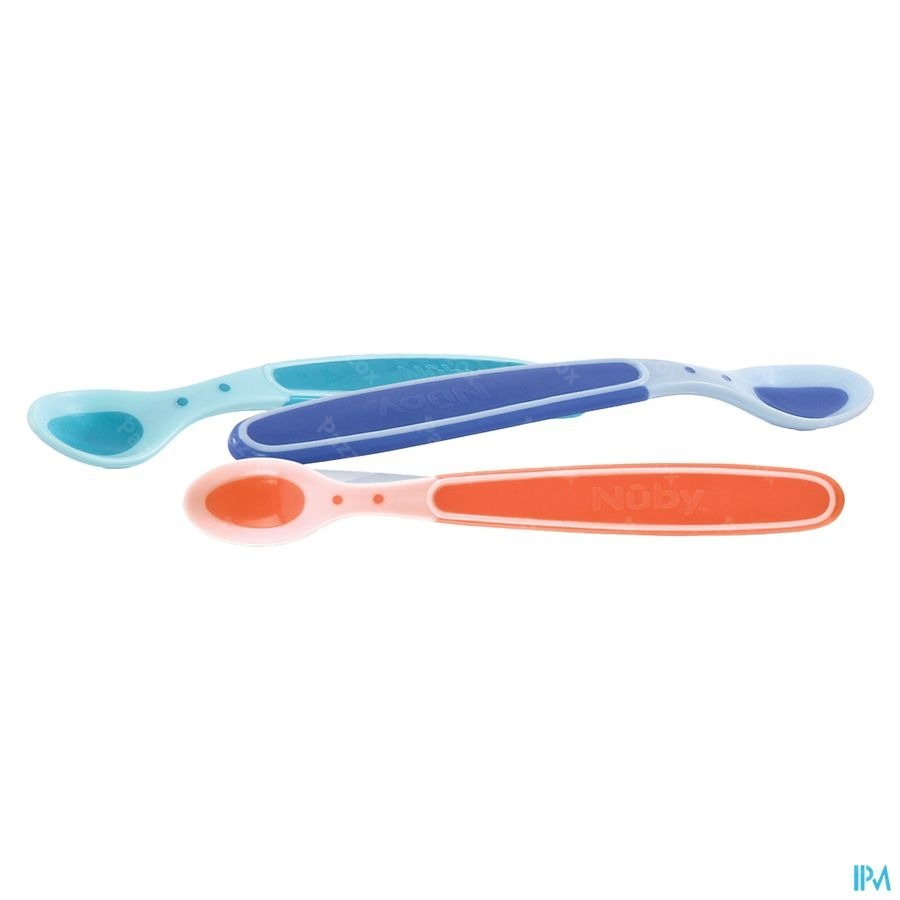 Nûby Zachte en warmtegevoelige lepel - 3stk - 3m+ 