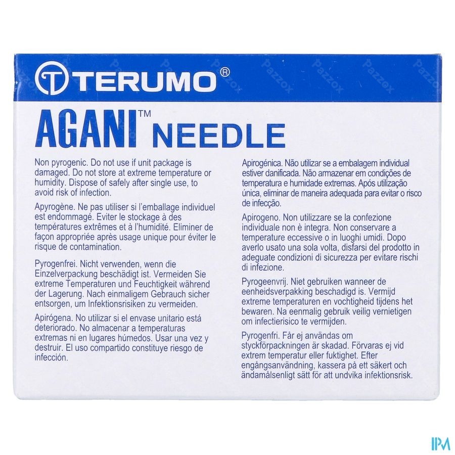 Terumo Naald Agani 22g 1 1/2 Rb Zwart 100