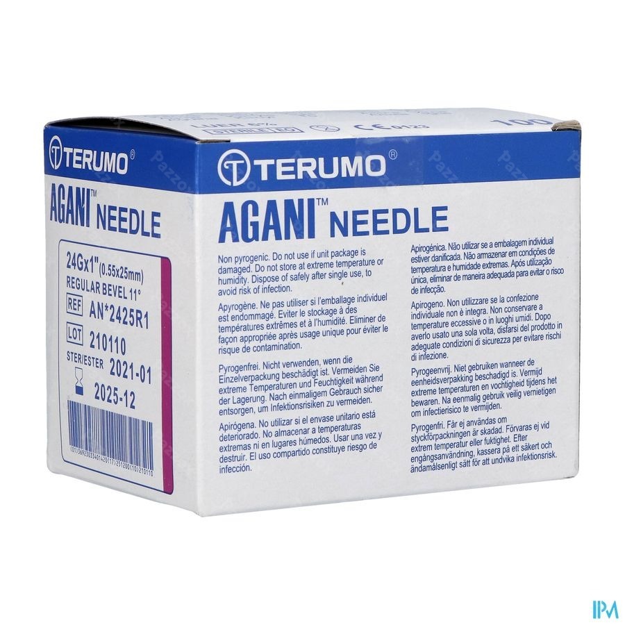 Terumo Naald Agani 24g 1 Rb Paars 100
