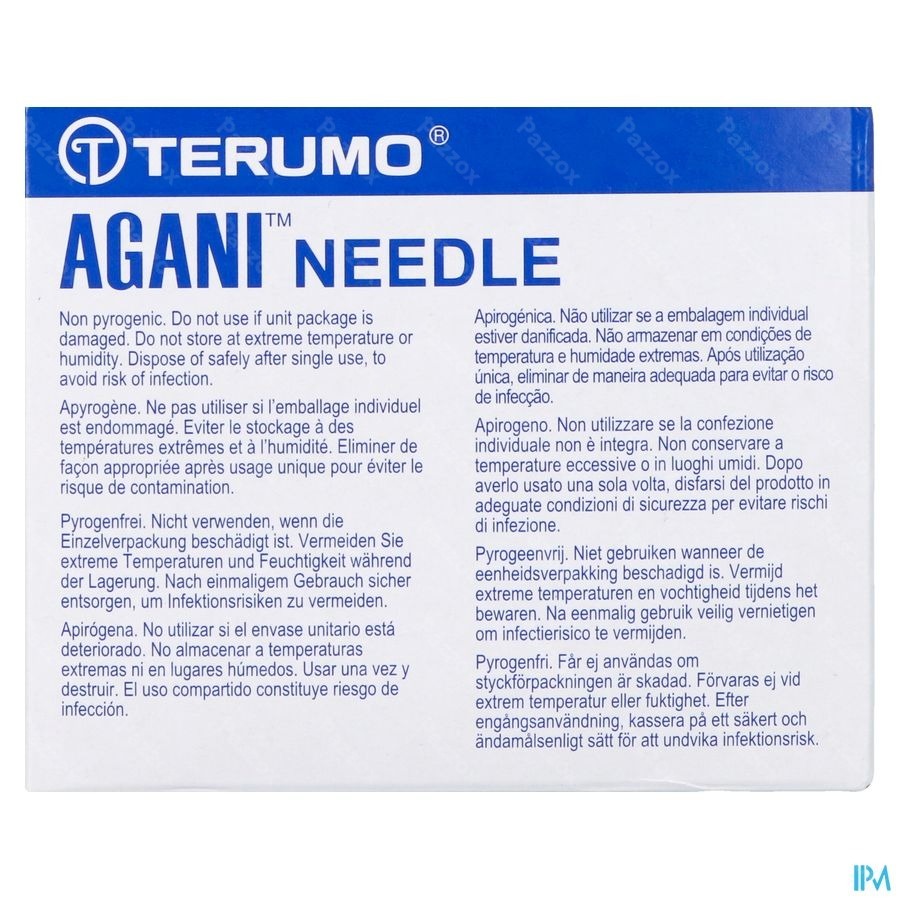 Terumo Naald Agani 27g 3/4 Rb Grijs 100