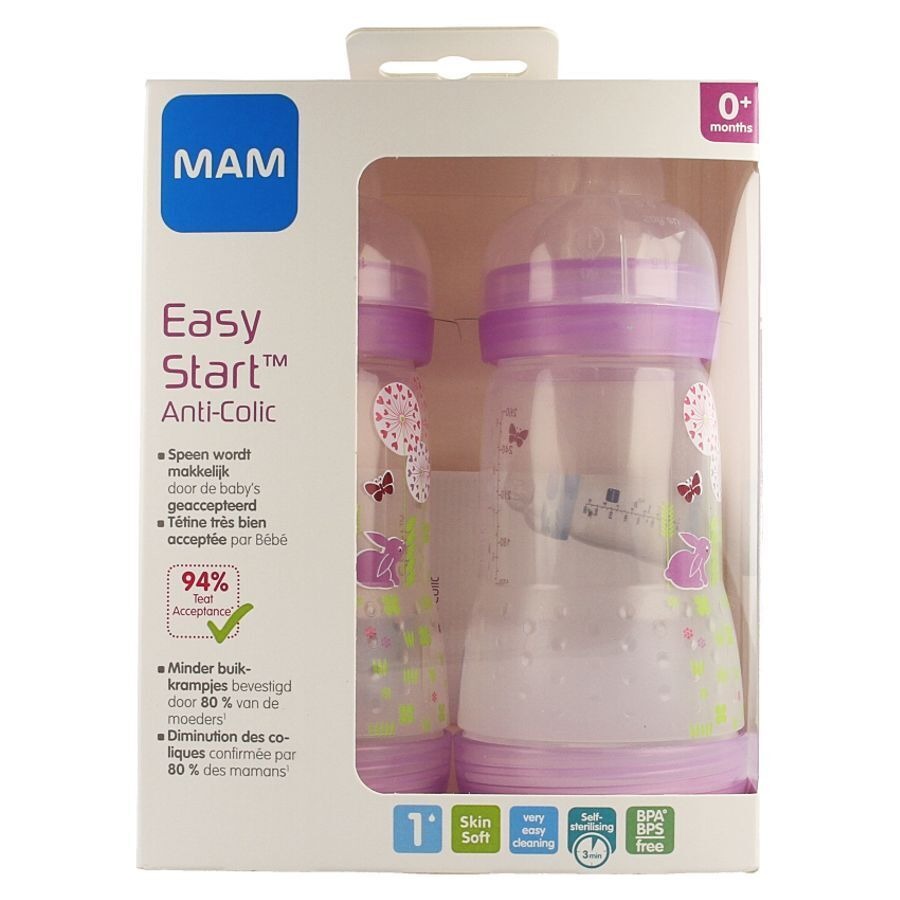 Mam Zuigfles Easy Start A/colic Meisje 260ml