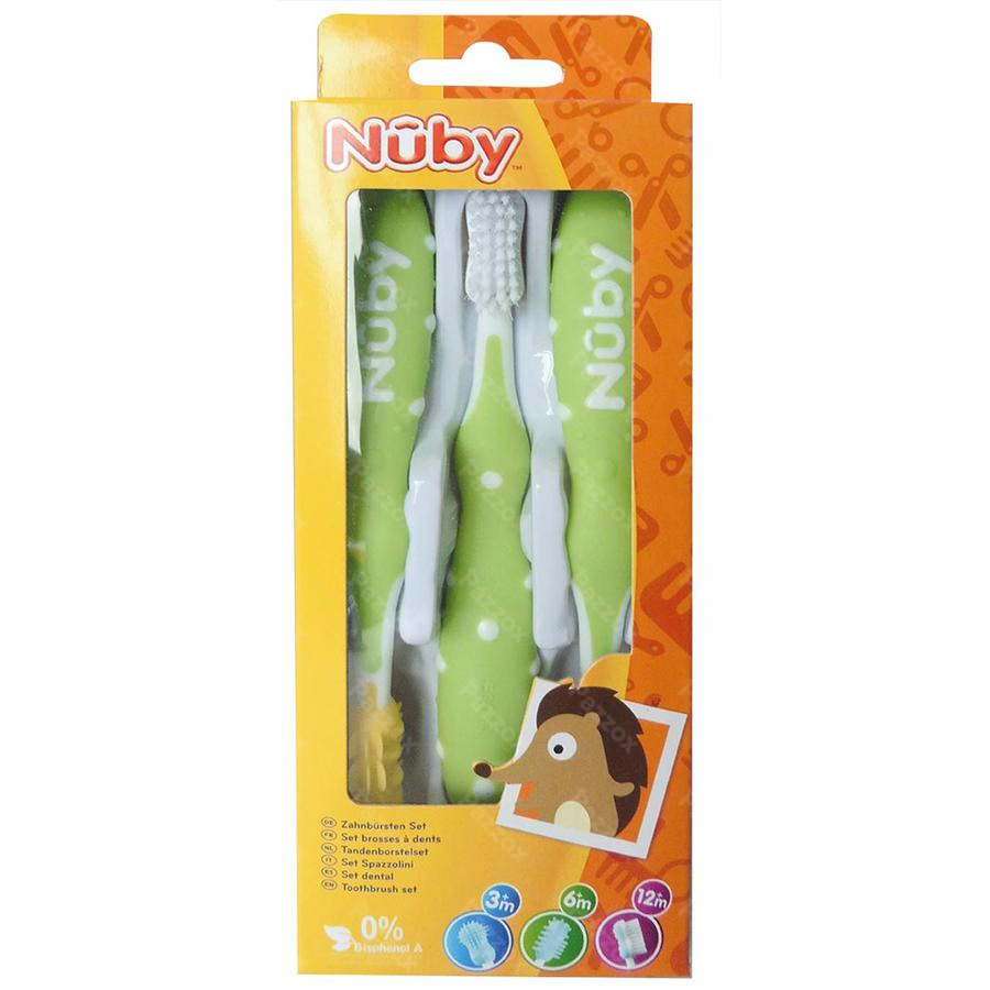Nûby Tandenborstelset 3 stuks – 3m+ 