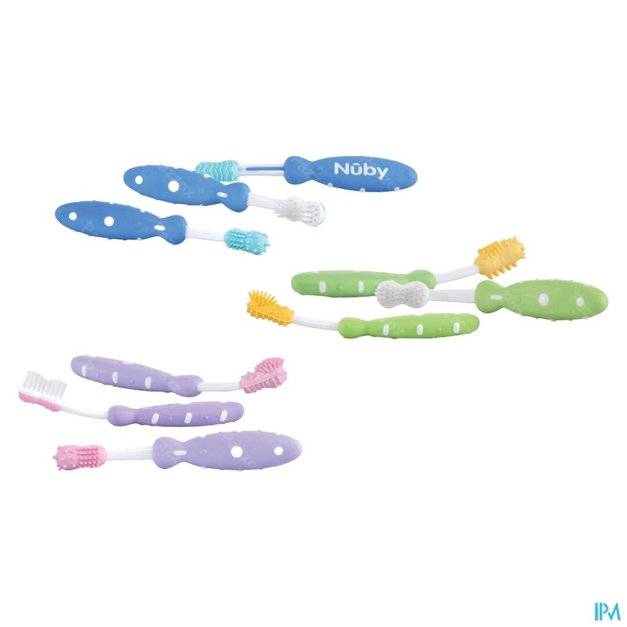 Nûby Tandenborstelset 3 stuks – 3m+ 