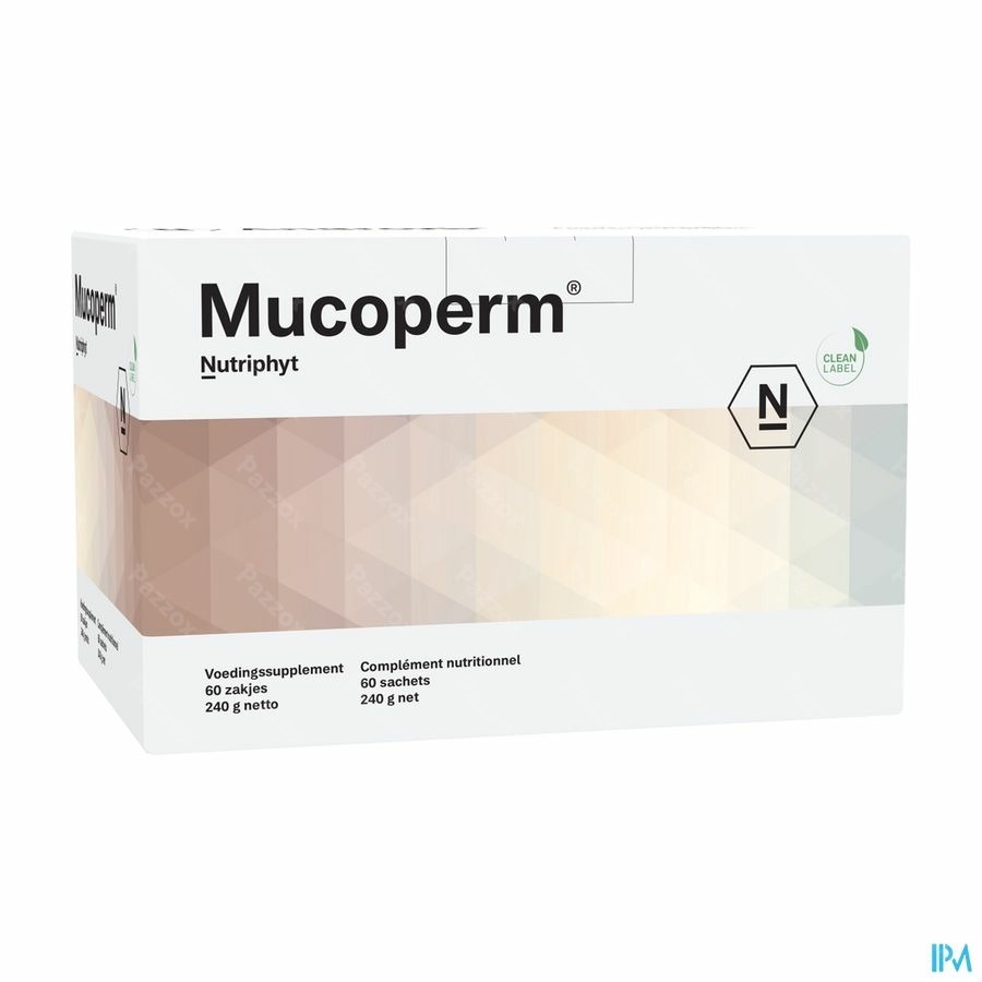 Nutriphyt Mucoperm Voedingssupplement Spijsvertering En (darm) Slijmvliezen 60 Zakjes 240g