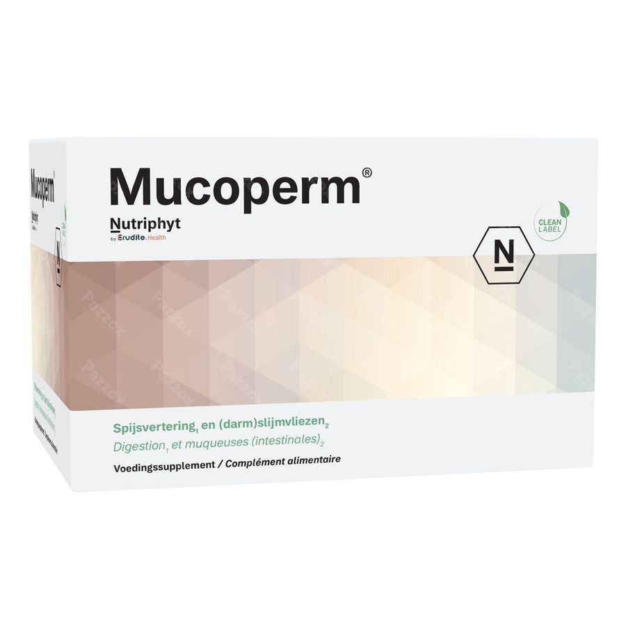 Nutriphyt Mucoperm Voedingssupplement Spijsvertering En (darm) Slijmvliezen 60 Zakjes 240g