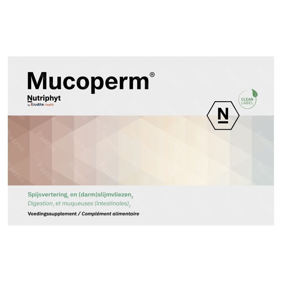 Nutriphyt Mucoperm Voedingssupplement Spijsvertering En (darm) Slijmvliezen 60 Zakjes 240g