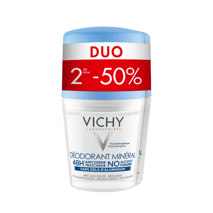 Vichy Deo Mineraal Roller 48u Duo 2x40ml