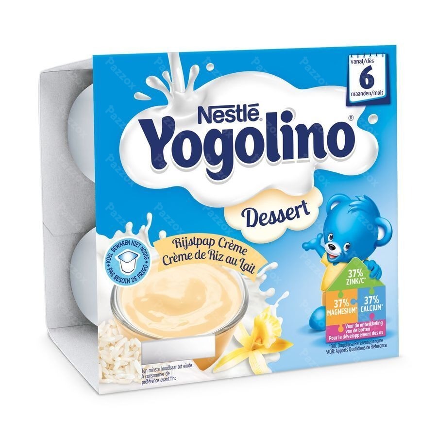 Nestle Yogolino Dessert Rijstpap Creme Riz au Lait Pot 4x100g
