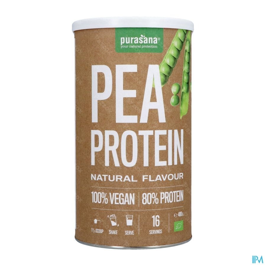Purasana Vegan Proteïne Erwt 80% Naturel Smaak 400g